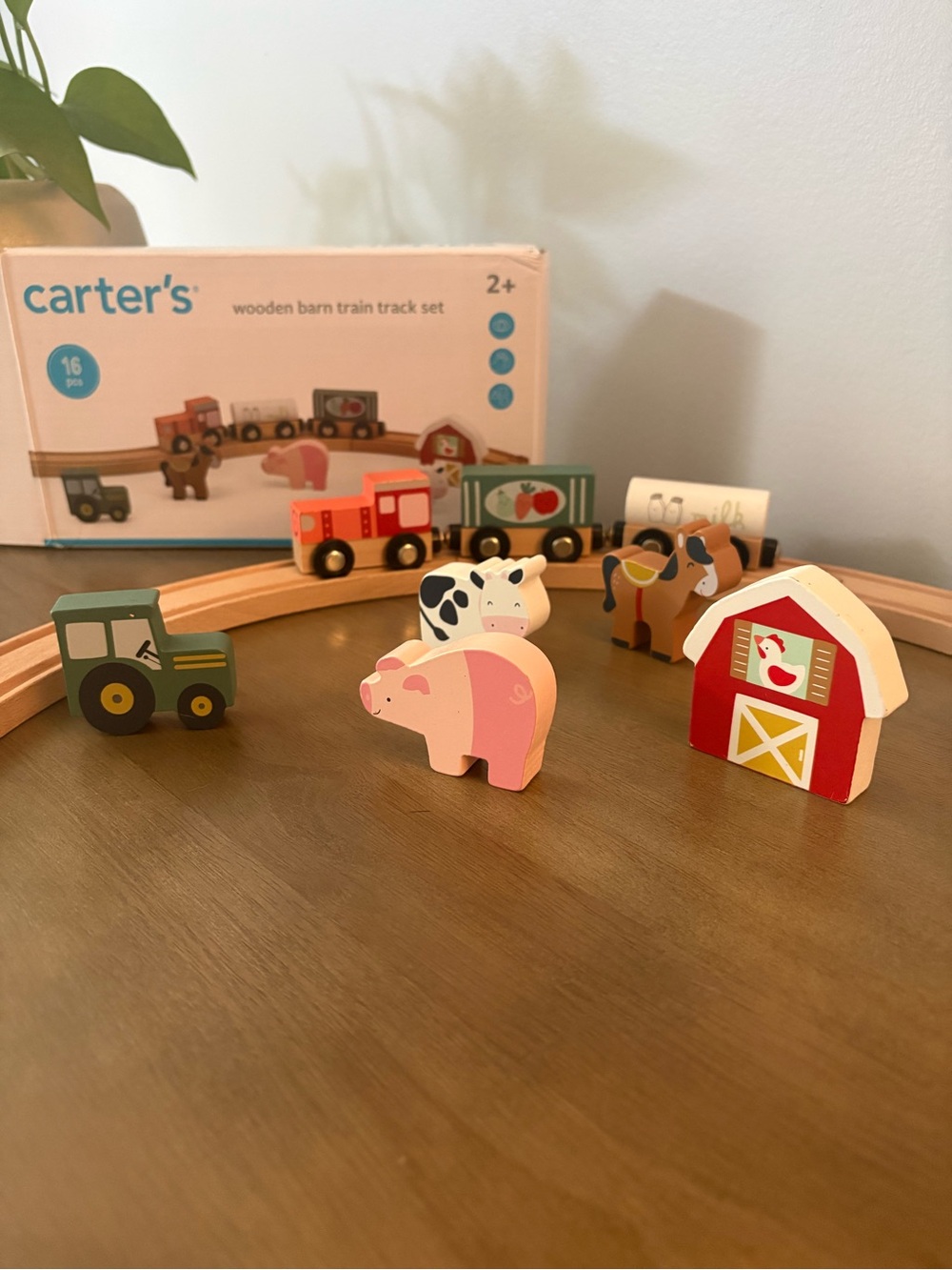 Carter's Wooden Barn Train Track Set